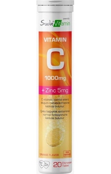 Suda Vitamin C 1000 MG Zinc 5 Mg Portakalli 15 Efervesan Tablet Suda Vitamin C 1000 MG Zinc 5 Mg Portakalli 15 Efervesan Tablet