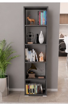 Nova Kitaplık Ofis Dekoratif Kitaplık Çok Amaçlı Raf Salon Kitaplık Antrasit Gri Nova Kitaplık Ofis Dekoratif Kitaplık Çok Amaçlı Raf Salon Kitaplık Antrasit Gri