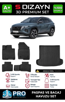 S-dizayn Hyundai Tucson 3d Pro Havuzlu Paspas Ve Bagaj Havuzu Seti 2'li Set 2021 Üzeri A+ Kalite
