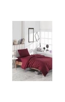 Tek Kişilik Lastiksiz Nevresim Takımı 160x220 - Bordo Tek Renk Tek Kişilik Lastiksiz Nevresim Takımı 160x220 - Bordo Tek Renk