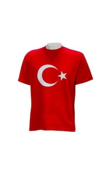 Ay Yıldızlı Bayrak Tişört Unisex Pamuklu Kırmızı