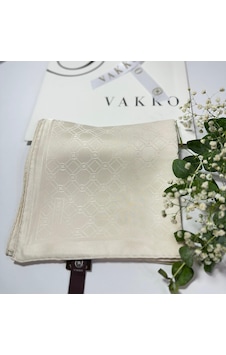 Vakko 90x90 Jakarlı Saf İpek Eşarp - 05493 - 68x200 / Krem Krem Vakko 90x90 Jakarlı Saf İpek Eşarp - 05493 - 68x200 / Krem Krem