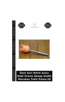 Özel Seri Ritim Aracı Hobi Ürünü Ahşap Kedili Marakas Tekli Polos:28 Özel Seri Ritim Aracı Hobi Ürünü Ahşap Kedili Marakas Tekli Polos:28