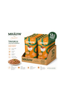 Mhauw Tavuklu Kıyılmış Pouch Yetişkin Kedi Konservesi 80 Gr 12'li Paket Mhauw Tavuklu Kıyılmış Pouch Yetişkin Kedi Konservesi 80 Gr 12'li Paket