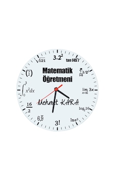 Matematik Öğretmenine Hediye Isimli Cam Duvar Saati Beyaz Matematik Öğretmenine Hediye Isimli Cam Duvar Saati Beyaz
