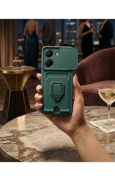 Poco X7 Pro İçin Uyumlu Boyun Askılı Yüzüklü Stand Olabilen Telefon Kılıfı