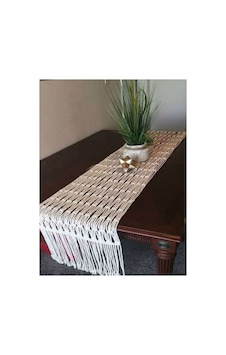 Ekru El Emeği Makrome Masaüstü Runner Krem