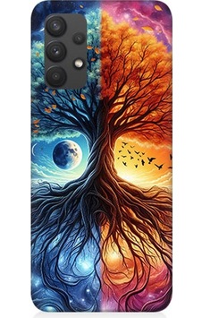 Samsung Galaxy A32 Uyumlu Hayat Ağacı Ve Gece Gündüz Desenli Silikon Kılıf Çok Renkli Samsung Galaxy A32 Uyumlu Hayat Ağacı Ve Gece Gündüz Desenli Silikon Kılıf Çok Renkli