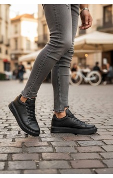 Sneakers Bağcıklı Erkek Ayakkabı Legan-010 Siyah Sneakers Bağcıklı Erkek Ayakkabı Legan-010 Siyah