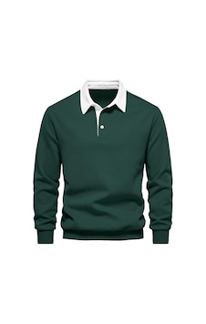 Ghassy Co. Erkek Retro Renk Bloklu Pamuklu Gömlek Yaka Sweatshirt Nefti Ghassy Co. Erkek Retro Renk Bloklu Pamuklu Gömlek Yaka Sweatshirt Nefti
