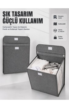 Duvara Asılabilir Katlanabilir Kirli Çamaşır Sepeti Geniş Hacimli Düzenleyici Çokrenkli Duvara Asılabilir Katlanabilir Kirli Çamaşır Sepeti Geniş Hacimli Düzenleyici Çokrenkli