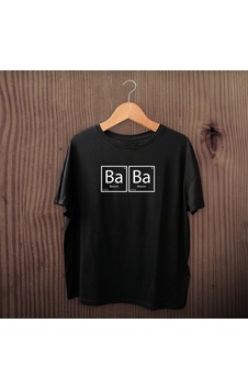 Wear Vexel Babalar Günü Hediye Baba Temalı Baskılı Oversize Bisiklet Yaka T-shirt - Siyah Çok Renkli
