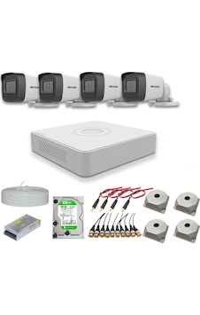 Hikvision 2 MP 4 Kameralı 500 GB Disk Dış Ortam AHD HD-TVI Full Kamera Seti Hikvision 2 MP 4 Kameralı 500 GB Disk Dış Ortam AHD HD-TVI Full Kamera Seti