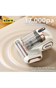 Ezere Dustaway 17000pa Güçlü Kablosuz Akar Ve Toz Uv Işıklı Yatak Ezere Dustaway 17000pa Güçlü Kablosuz Akar Ve Toz Uv Işıklı Yatak