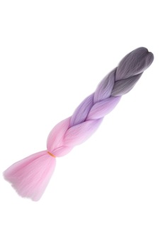 Afrika Örgülük Ombreli Sentetik Saç 100 Gr. - Soft Gri / Lila / Pembe Renkli Afrika Örgülük Ombreli Sentetik Saç 100 Gr. - Soft Gri / Lila / Pembe Renkli