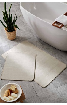 Simple 2'li Banyo Paspası Bej