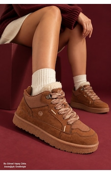 Muggo Nortex Kürklü Fermuarlı Kalın Taban Bağcıklı Kışlık Kadın Sneaker Bot Taba Muggo Nortex Kürklü Fermuarlı Kalın Taban Bağcıklı Kışlık Kadın Sneaker Bot Taba
