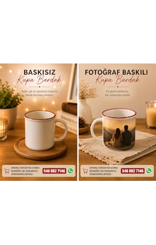 Fotoğraf Baskılı Kırmızı Ağız Çizgili Kupa Bardak - Kişiye Özel Beyaz - Kırmızı Fotoğraf Baskılı Kırmızı Ağız Çizgili Kupa Bardak - Kişiye Özel Beyaz - Kırmızı