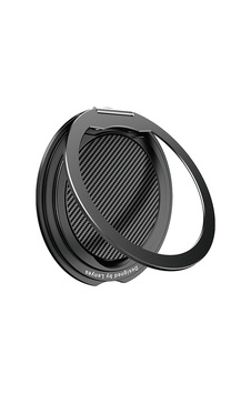 Lenyes Cr212 Aramid Fiber 360 Derece Dönebilen Magnetik Ring Stand Telefon Tutucu Siyah