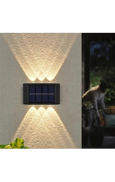 2'li Solar Duvar Aydınlatması 6 Ledli Gün Işığı Çok Renkli