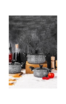 Taç Ultra Granit 3'lü Güveç Seti 3410 Gri Taç Ultra Granit 3'lü Güveç Seti 3410 Gri