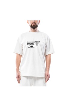 Dünya Ahiret Oversize Beyaz Tişört Dünya Ahiret Oversize Beyaz Tişört