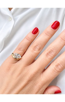 Tek Taş Zirkon Gold Renk Bijuteri Yüzük Ayarlanabilir Şık Free Size Kadın Yüzüğü Çok renkli Tek Taş Zirkon Gold Renk Bijuteri Yüzük Ayarlanabilir Şık Free Size Kadın Yüzüğü Çok renkli