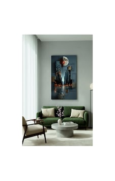 Modern Şehir Ve Dolunay Manzaralı %100 Pamuk Kanvas Tablo - Geometrik Mimari Duvar Dekoru Çok Renkli Çok Renkli Modern Şehir Ve Dolunay Manzaralı %100 Pamuk Kanvas Tablo - Geometrik Mimari Duvar Dekoru Çok Renkli Çok Renkli
