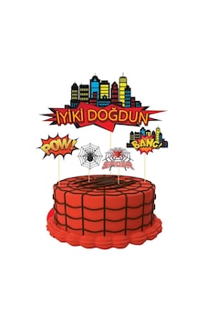 Spiderman Temalı Pasta Süsü Kürdan 5 Li Spiderman Temalı Pasta Süsü Kürdan 5 Li
