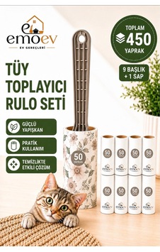 Tüy Toplayıcı Rulo Seti 9 Başlık / Toplam 450 Yaprak - Yüksek Yapışkanlı Kedi Köpek Tüyü, Koltuk Ve Kıyafet Temizleme Rulosu Tüy Toplayıcı Rulo Seti 9 Başlık / Toplam 450 Yaprak - Yüksek Yapışkanlı Kedi Köpek Tüyü, Koltuk Ve Kıyafet Temizleme Rulosu