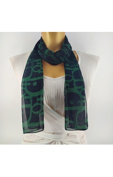 Tedz Collection Paredora Yaşil Siyah Dior Uzun Fular Çok Renkli Tedz Collection Paredora Yaşil Siyah Dior Uzun Fular Çok Renkli