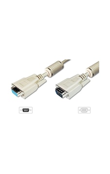 Digitus AK-310203-030-E 3 Mt VGA to VGA Erkek-Dişi AWG28 3Coax/7C Bej Görüntü Kablosu Digitus AK-310203-030-E 3 Mt VGA to VGA Erkek-Dişi AWG28 3Coax/7C Bej Görüntü Kablosu