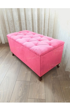 Lüks Sandıklı Kapitoneli Ayakucu Puf Bench 120 Cm Ceviz Ayak Pembe Lüks Sandıklı Kapitoneli Ayakucu Puf Bench 120 Cm Ceviz Ayak Pembe