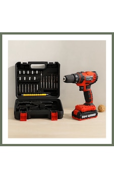 Bezos 24w Şarjlı Matkap Seti 1350 Rpm Çantalı Kırmızı Bezos1