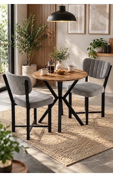 Sulorahome Gri Yemek Masası Ve 2 Adet Sandalye Seti 70 Cm Sulorahome Gri Yemek Masası Ve 2 Adet Sandalye Seti 70 Cm
