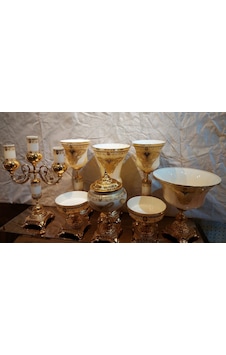 Salon Set 8 Parça Krem Varak Renkli