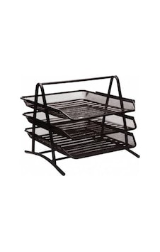 Kraf Perfore Evrak Rafı Metal 3 Katlı 460g Siyah N11.300