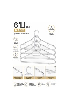 Kristal Elbise Askısı 6 Lı Set Şeffaf Kaydırmaz Çok Amaçlı Askı Şeffaf Kristal Elbise Askısı 6 Lı Set Şeffaf Kaydırmaz Çok Amaçlı Askı Şeffaf