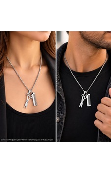316 L Paslanmaz Çelik Kolye Makas Tarak Figürlü Kuaför Berber Gümüş Renk Unisex Kutulu Gold 316 L Paslanmaz Çelik Kolye Makas Tarak Figürlü Kuaför Berber Gümüş Renk Unisex Kutulu Gold