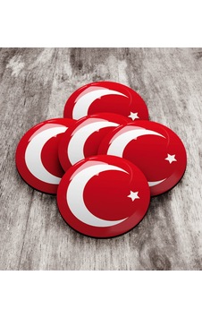 Bk Gift Türk Bayrağı Ahşap Rozet 5 Adet 2