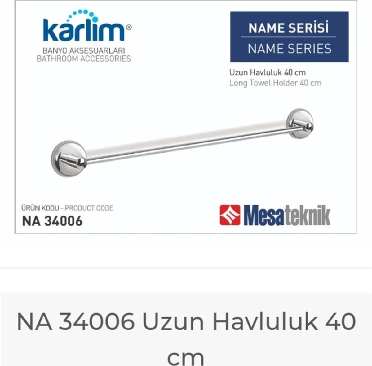 Mesaaksesuar Karlim Name Serisi Uzun Havluluk 40cm Krom Mesaaksesuar Karlim Name Serisi Uzun Havluluk 40cm Krom