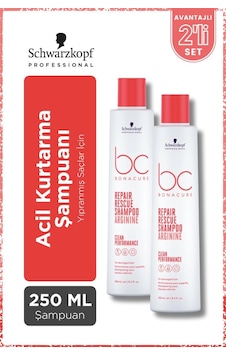 Bonacure Bc Clean Acil Kurtarma Şampuanı 250ml X 2 Adet - Yıpranmış Veya İşlem Görmüş Saçlar İçin Bonacure Bc Clean Acil Kurtarma Şampuanı 250ml X 2 Adet - Yıpranmış Veya İşlem Görmüş Saçlar İçin