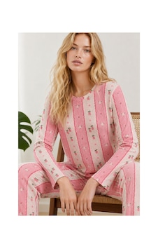 Fit Women Kadın Bol Paça Relaxed Pembe Pijama Takımı 4692 Fit Women Kadın Bol Paça Relaxed Pembe Pijama Takımı 4692