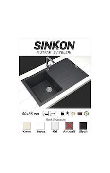 Sinkon Antrasit Granit Eviye 50 x 86 - Sg86 - Sinko Sinkon Antrasit Granit Eviye 50 x 86 - Sg86 - Sinko
