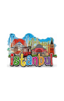 İstanbul Temalı Ahşap Buzdolapı Süsü Magnet