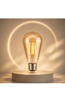 St6 Led Filament Ampul 6w 2700k Amber Cam Sarı Işık 600 Lümen Tekli