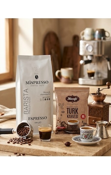 Mispresso Barista Espresso 1000 Gr Ve Bol Köpüklü Geleneksel Türk Kahvesi İkili Set Çekirdek Kahve Mispresso Barista Espresso 1000 Gr Ve Bol Köpüklü Geleneksel Türk Kahvesi İkili Set Çekirdek Kahve