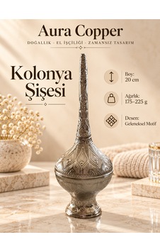 Dekoratif Kolonya Şişesi Osmanlı Motifli Geleneksel Hediyelik 20 Cm