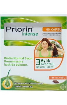 Priorin Intense 180 Kapsül Vitamin & Bitki Ekstraktı Priorin Intense 180 Kapsül Vitamin & Bitki Ekstraktı