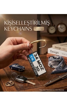 Kişiye Özel Motor Plaka Anahtarlık Çok Renkli